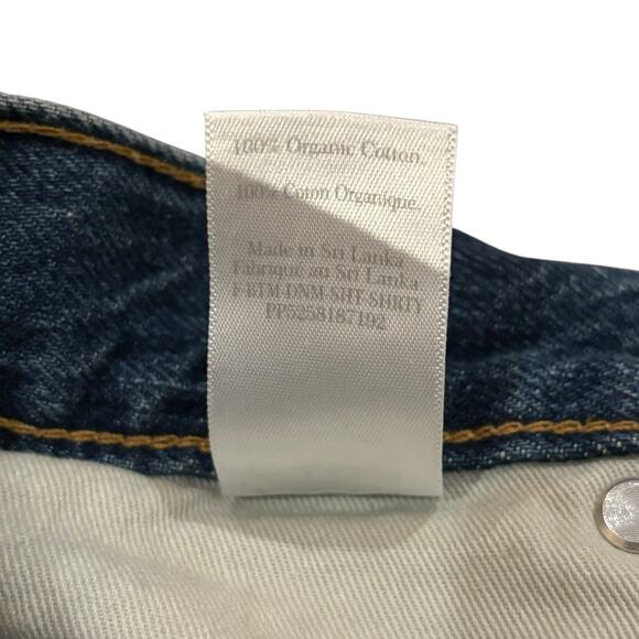 Everlane Size 27 Relaxed 90s Short Organic Cotton Distressed Blue Cutoffs - Picture 7 of 9